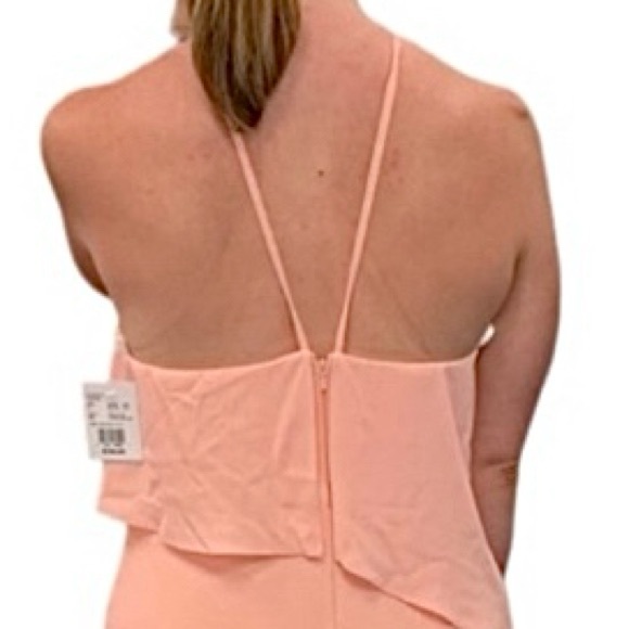 END OF SUMMER
 SALE! Sz 10 Peach Bellini 2-Tiered Chiffon Halter Gown - Picture 9 of 12